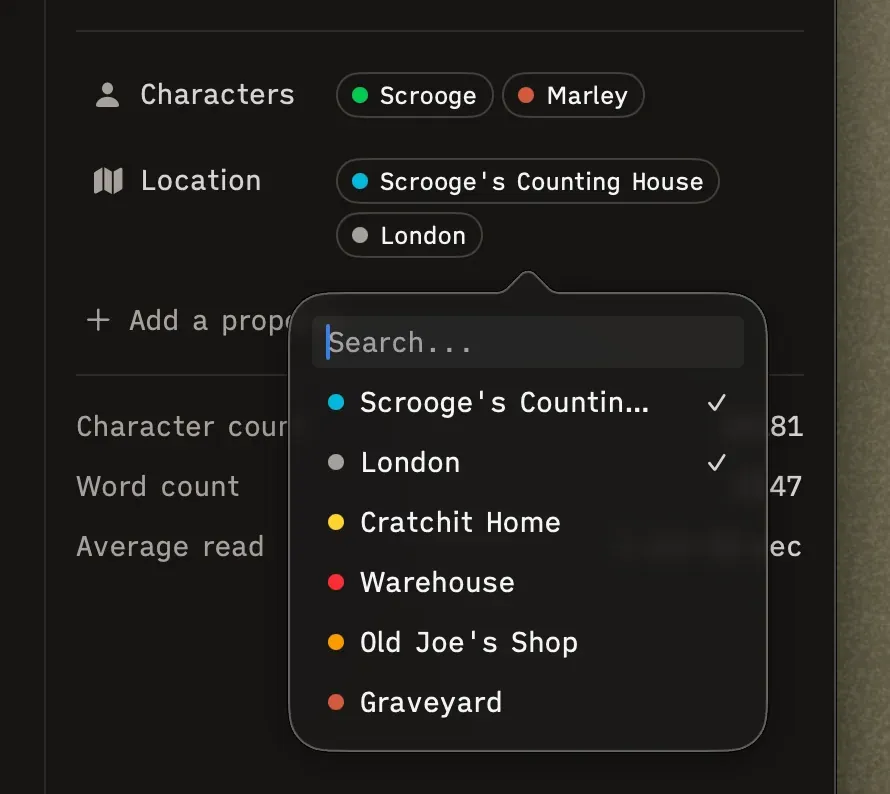 Tagging scenes