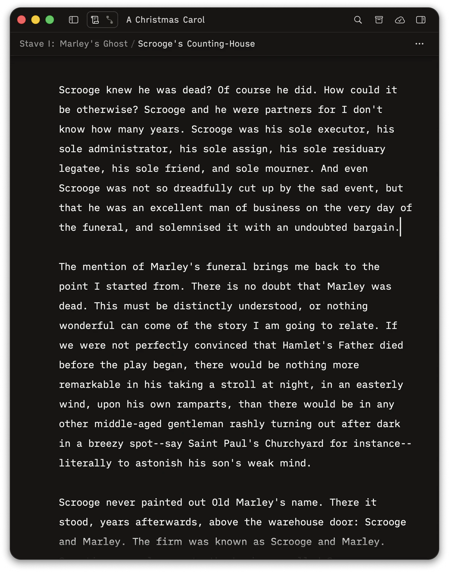 Herbert editor in focused writing mode