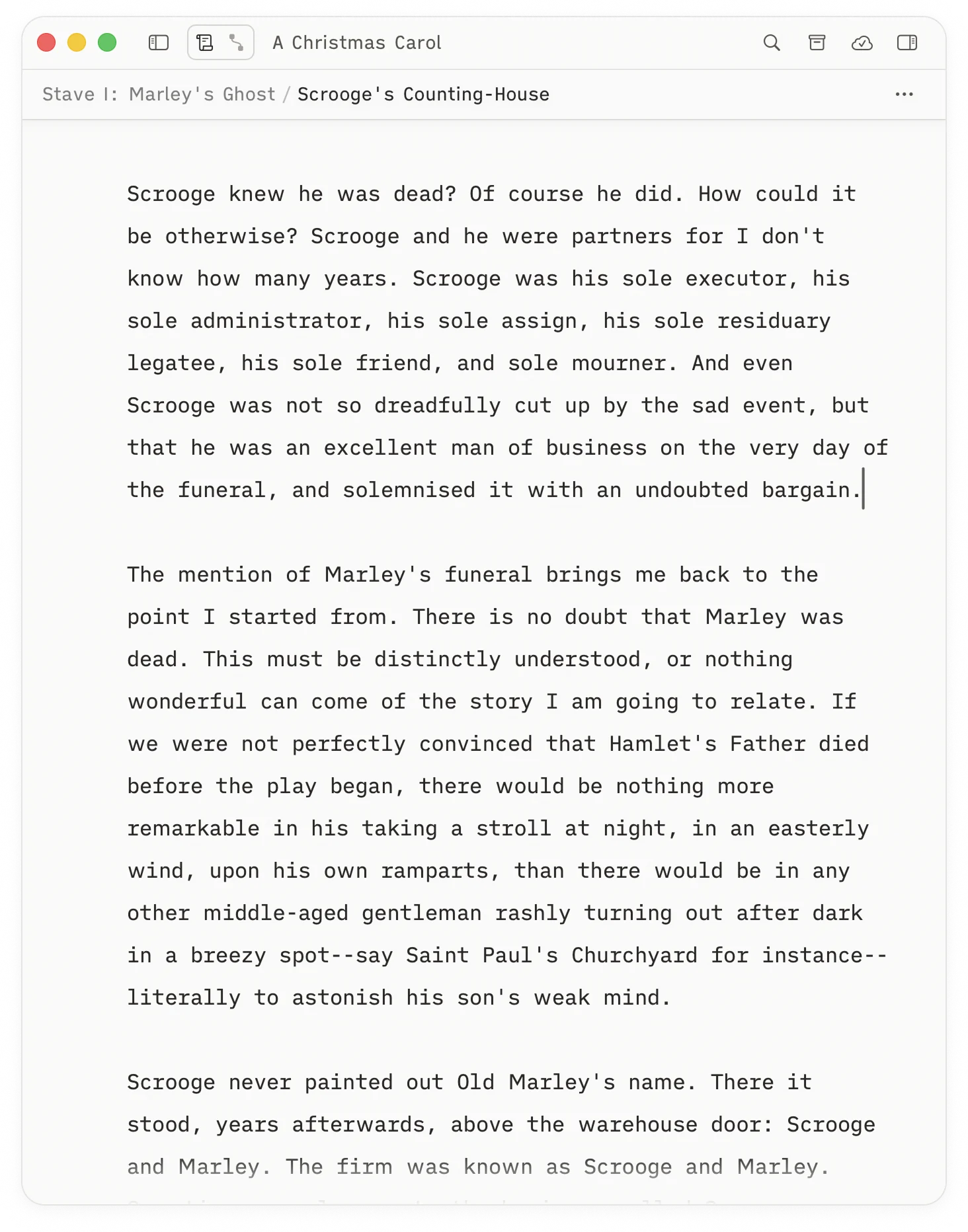 Herbert editor in focused writing mode